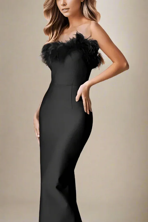 Erin Bodycon Maxi Dress - Classic Black Comfortable Fit-and-Flare Maxi Dress