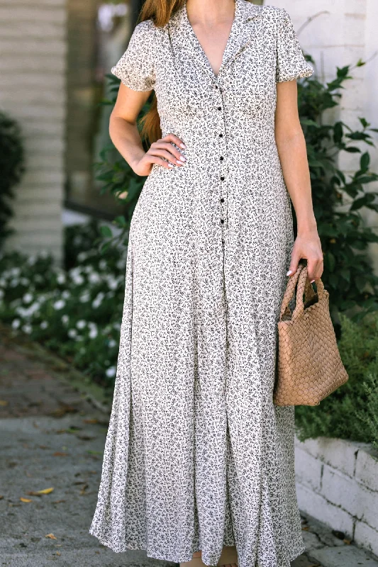 Erin Collared Maxi Dress Comfortable Bohemian Maxi Dress