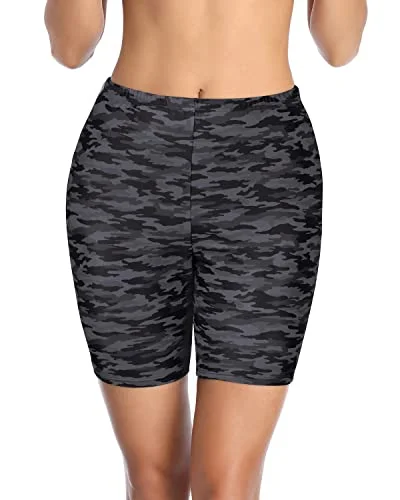 Flattering Long Board Shorts Women's High Waisted Swim Shorts Flirty Ruffle Swimsuit
