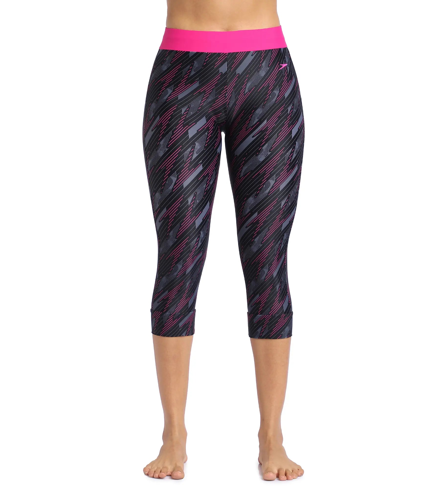 Women's Endurance 10 Hyperboom Contrast Swim Capri - Black & Electric Pink Quick-Dry Tankini Women's Endurance 10 Hyperboom Contrast Swim Capri - Black & Electric Pink Quick-Dry Tankini