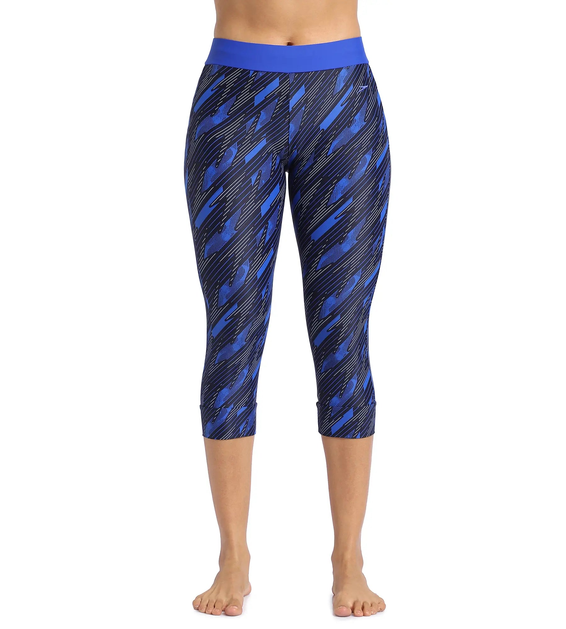 Women's Endurance 10 Hyperboom Contrast Swim Capri - True Navy & True Cobalt Adjustable Bikini Bottoms Women's Endurance 10 Hyperboom Contrast Swim Capri - True Navy & True Cobalt Adjustable Bikini Bottoms