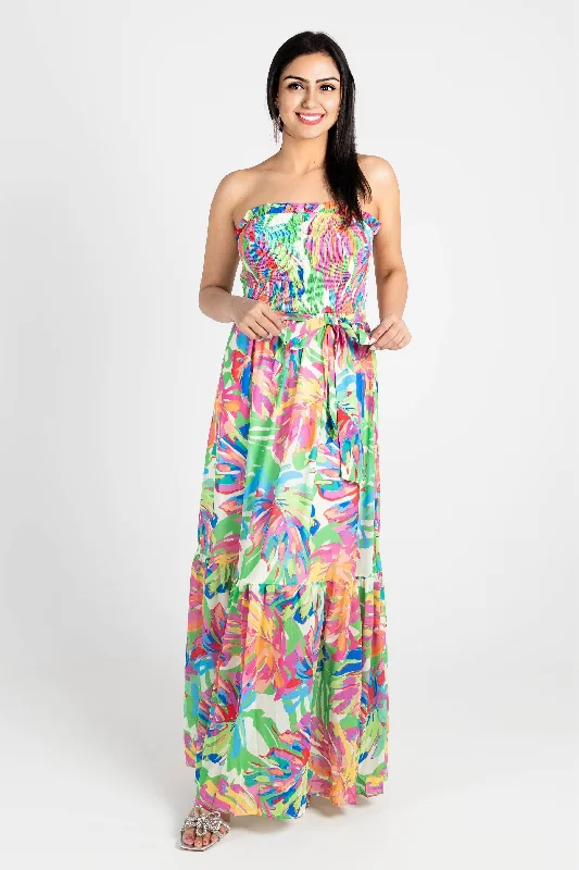 Island In The Sun Maxi Dress Elegant Pleated Maxi Dress