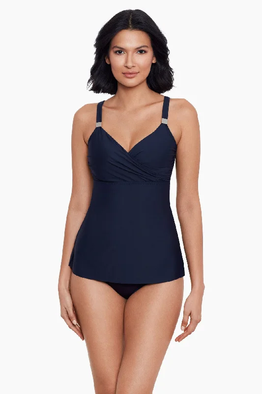 Surplice Underwire Tankini Top D-DDD Cups Quick-Dry Tankini