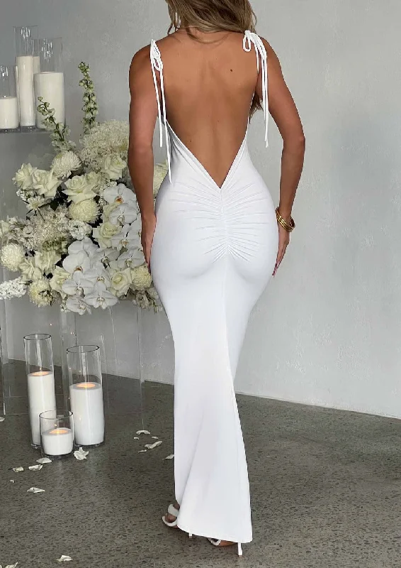 NADIA MAXI DRESS in White Stylish Off-Shoulder Maxi Dress