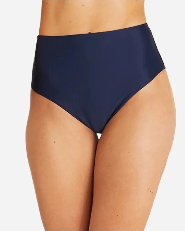 Womens - Swim Bottom - High Waist Bikini - Navy Color-Block Bikini
