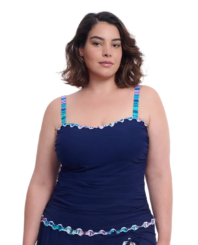 Profile By Gottex Harmony Plus Size Sweetheart Underwire Tankini Top Elegant Halter Bikini