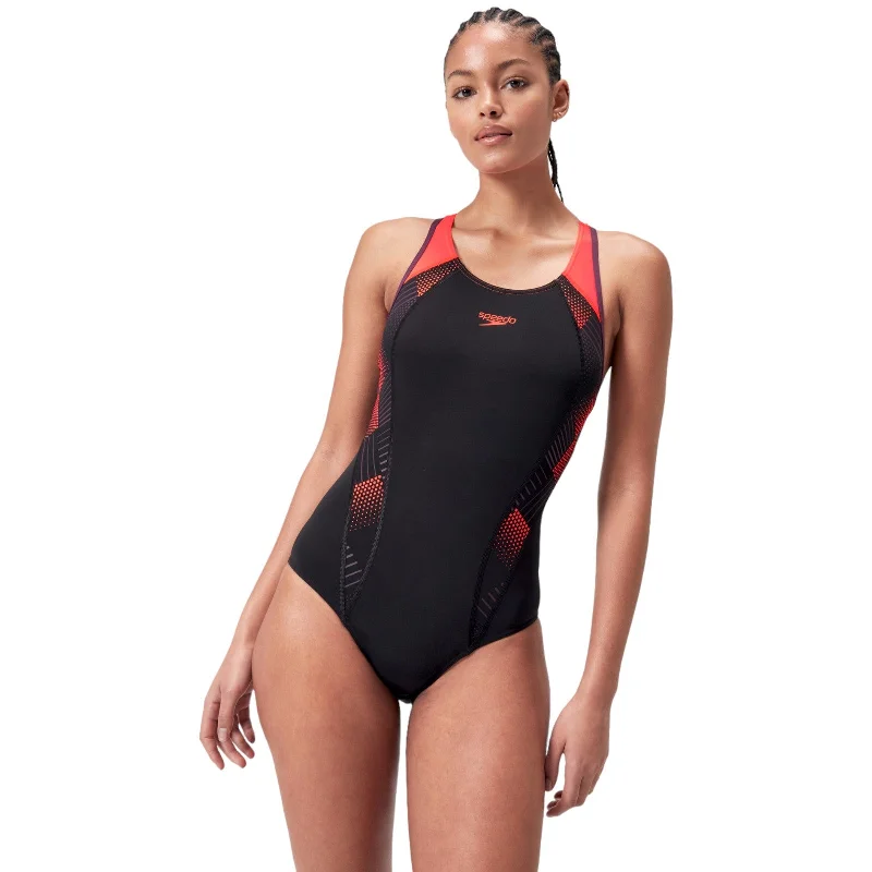 Speedo Placement Laneback Womens Swimsuit Halter Top Bikini