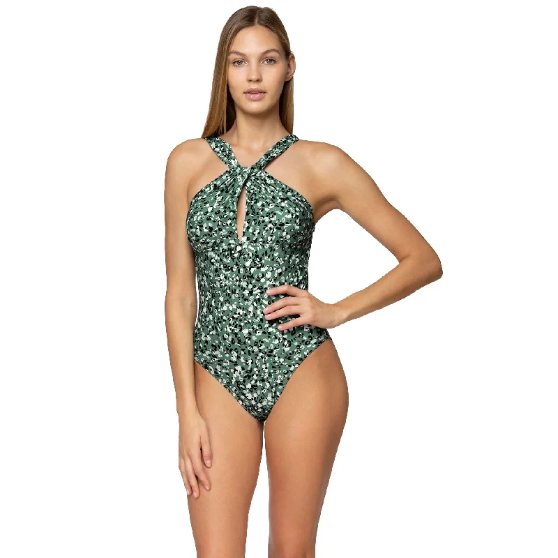 Sunsets Grace Catwalk One Piece Womens Swimsuit Plunge Neckline Swimsuit