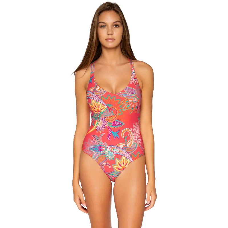 Sunsets Veronica Island Bliss One Piece Womens Swimsuit Tropical Print One-Piece