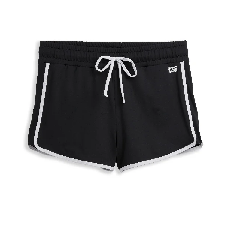 Swim High Waisted Boy Short - Black Novelty Push-Up Bikini Bottoms