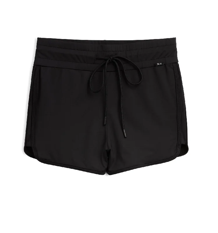 Swim High Waisted Boy Short - Black Elegant Halter Bikini