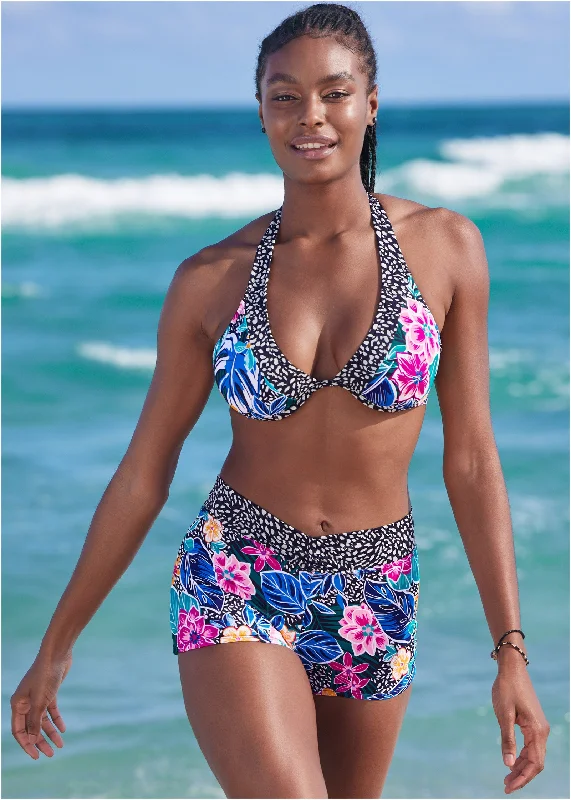 V-Front Swim Shorts - Island Vibes Quick-Dry Swimsuit