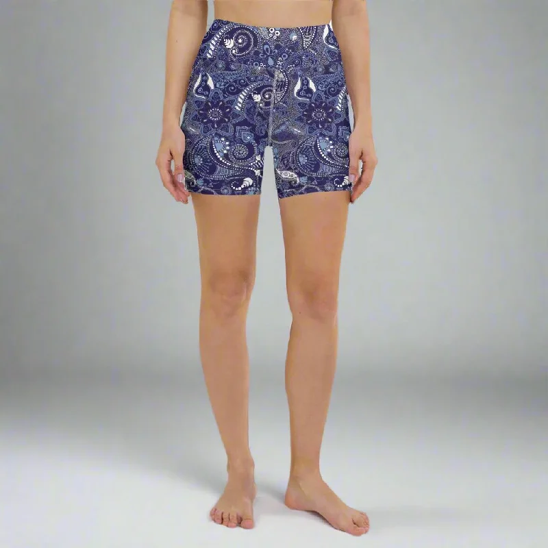 5" Swim Shorts UV Women's Paddleboard Shorts Long Swim Shorts - Blue Paisley Quick-Dry Tankini 5" Swim Shorts UV Women's Paddleboard Shorts Long Swim Shorts - Blue Paisley Quick-Dry Tankini