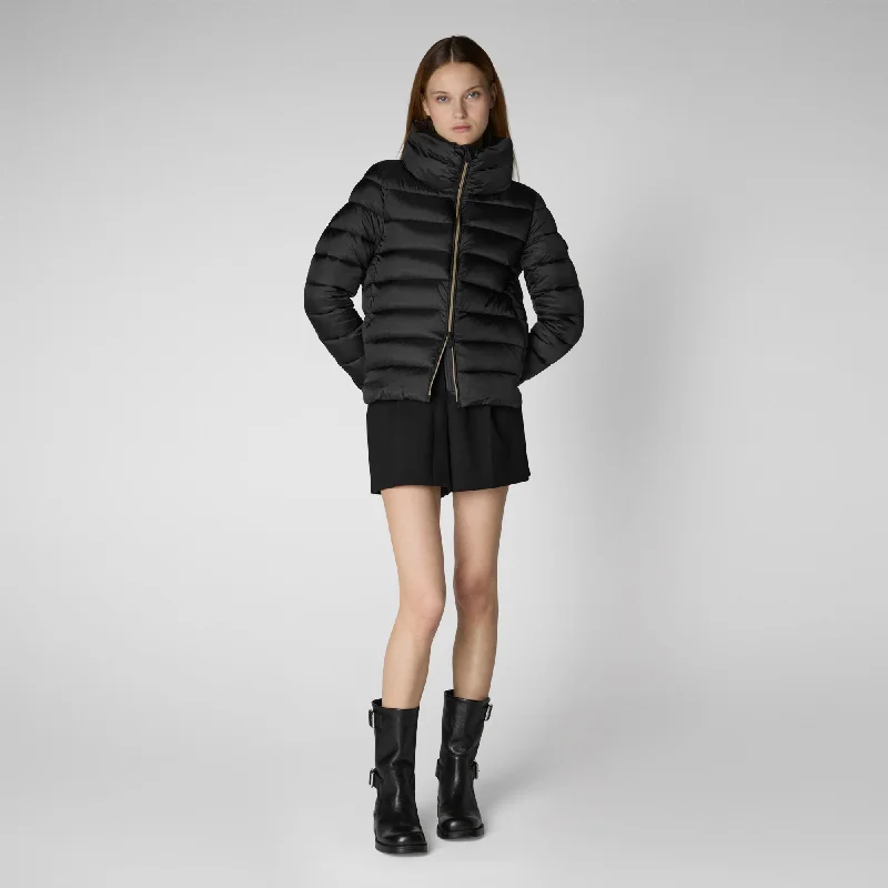Women's Animal free Puffer Jacket Elsie in Black Cardigan Sweater Pullover