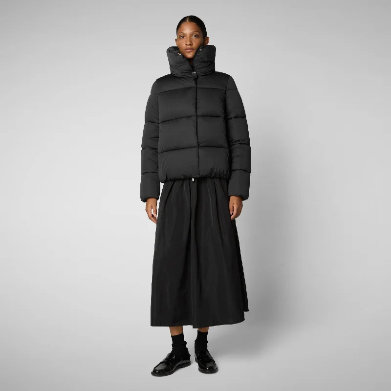 Women's animal free Puffer jacket Felicity in black V-Neck Jacket Boat Neck Jacket Square Neck Jacket