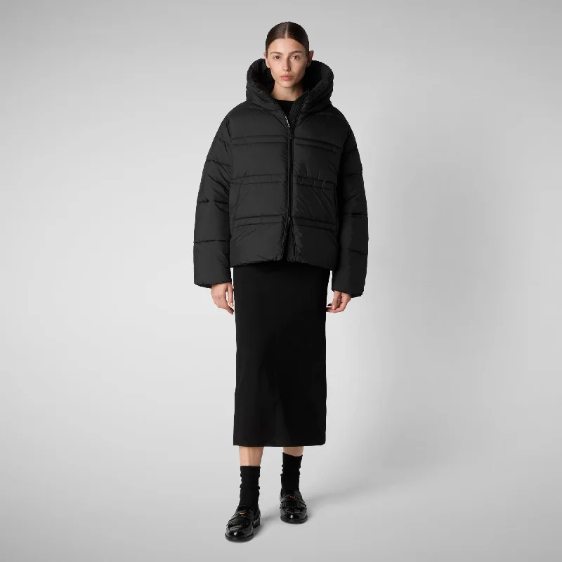 Women's animal free puffer jacket keri in black Plaid Jacket Tartan Jacket Houndstooth Jacket