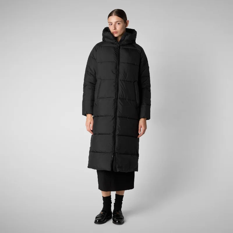 Women's animal free Puffer jacket Janis in black Collared Jacket Crew Neck Jacket Turtle Neck Jacket