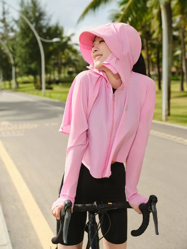 Women's UPF Protection Cropped Poncho Jacket Toggled Jacket Drawstring Jacket Belted Jacket