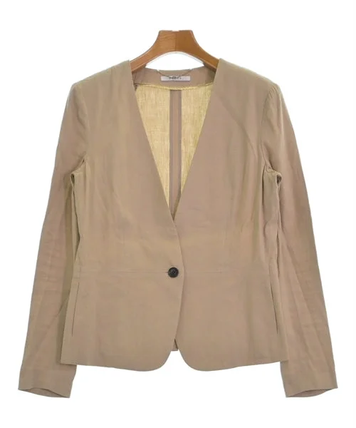 BEIGE, Collarless jackets Herringbone Jacket Checkered Jacket Solid Jacket