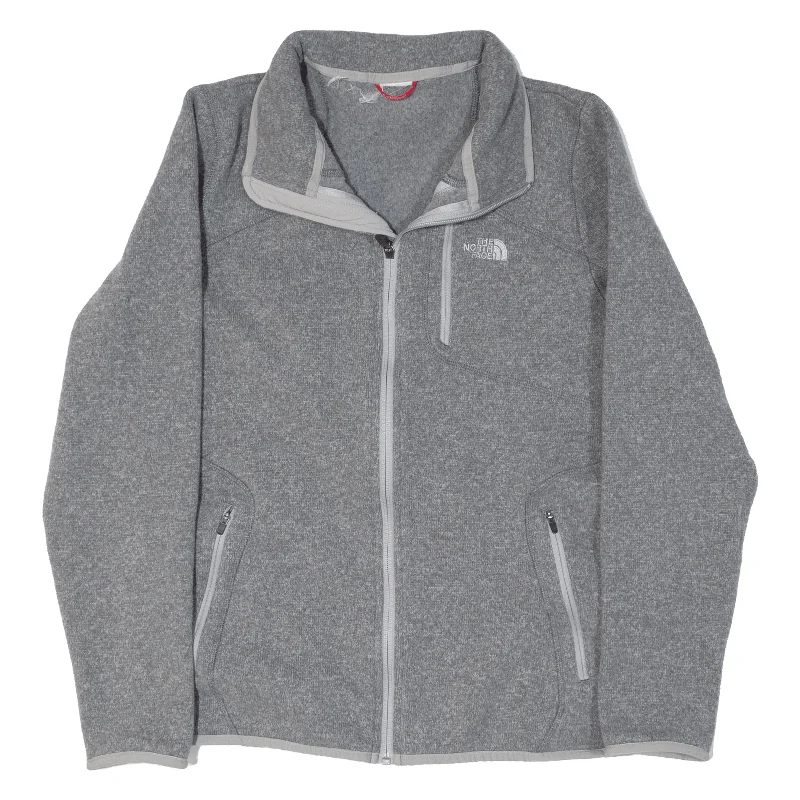 THE NORTH FACE Womens Fleece Jacket Grey S Stand-Up Collar Roll-Neck Collar Turtle Neck