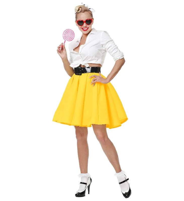 1950's Yellow Rock "N' Roll Skirt linen skirt natural