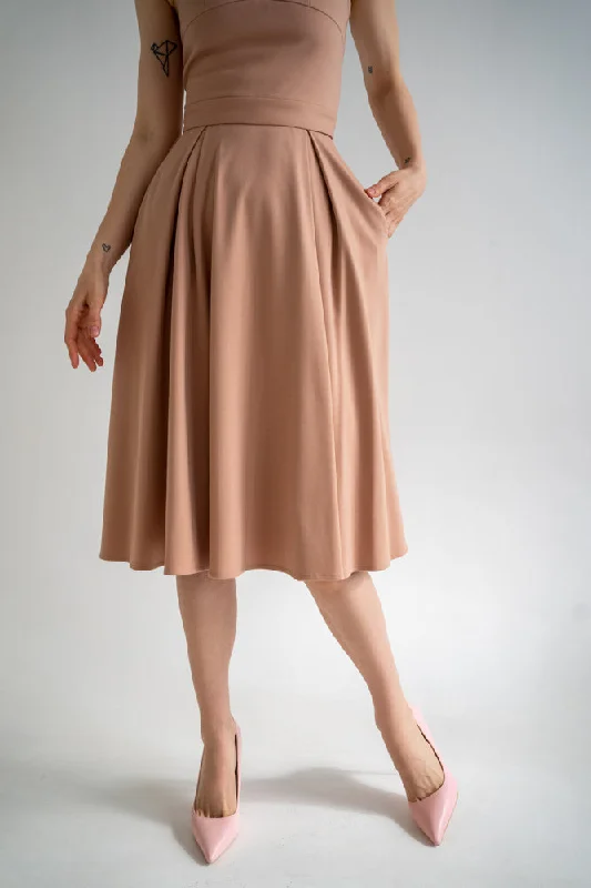 Viscose jersey A-lined skirt with pockets chiffon skirt airy