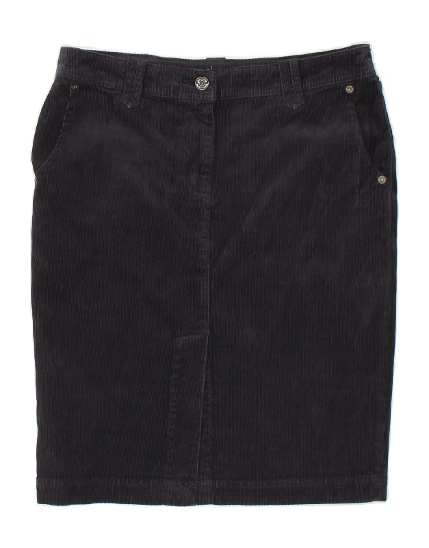ARMANI Womens Corduroy Skirt US 6 Medium W30 Navy Blue Cotton velvet skirt rich