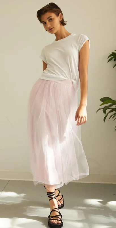 Autumn Cashmere Gathered Tuile Skirt - Powder Pink lace skirt romantic