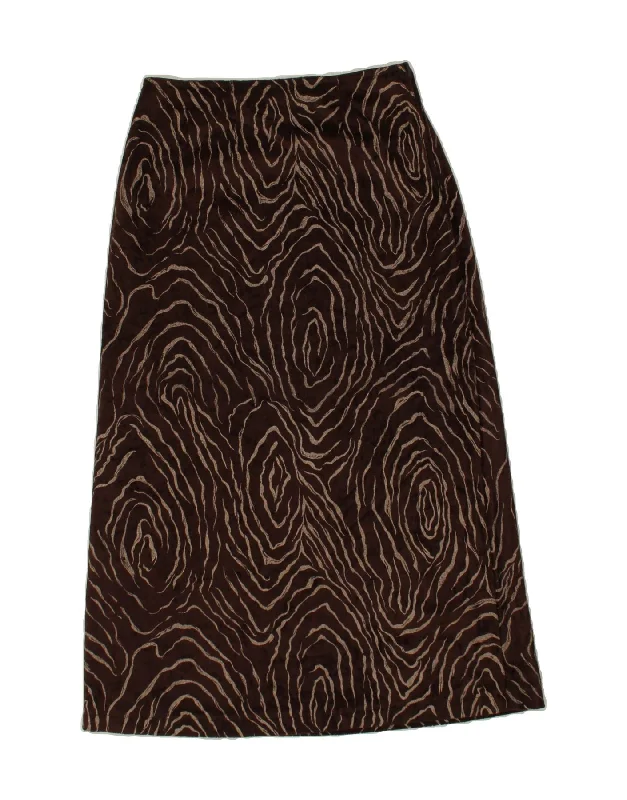 AVANTI Womens Abstract Pattern Maxi Skirt W26 Small Brown leather skirt refined