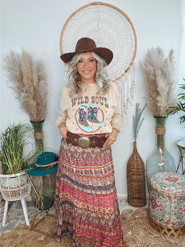 Bohemian Bliss Maxi Skirt chiffon skirt lightweight