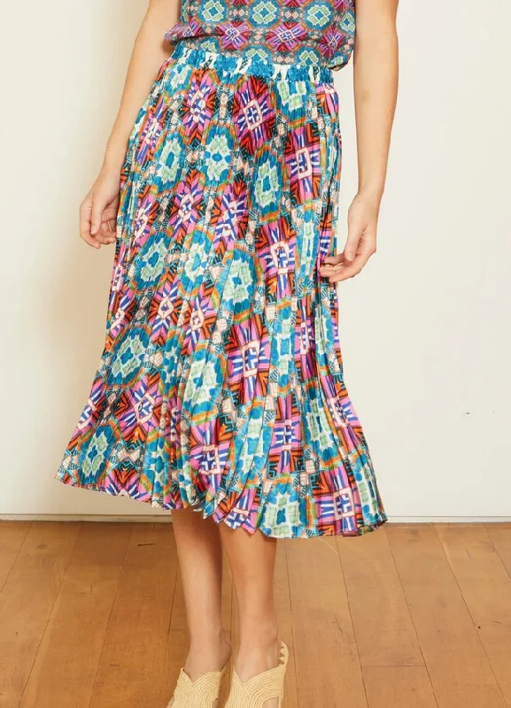 Caballero Mia Skirt - Kaleidoscope Batik maxi skirt elegant