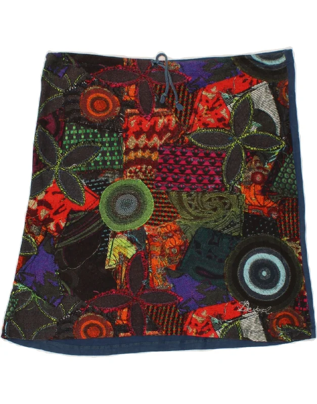 DESIGUAL Womens Abstract Pattern Mini Skirt XL W36 Multicoloured slim fit skirt