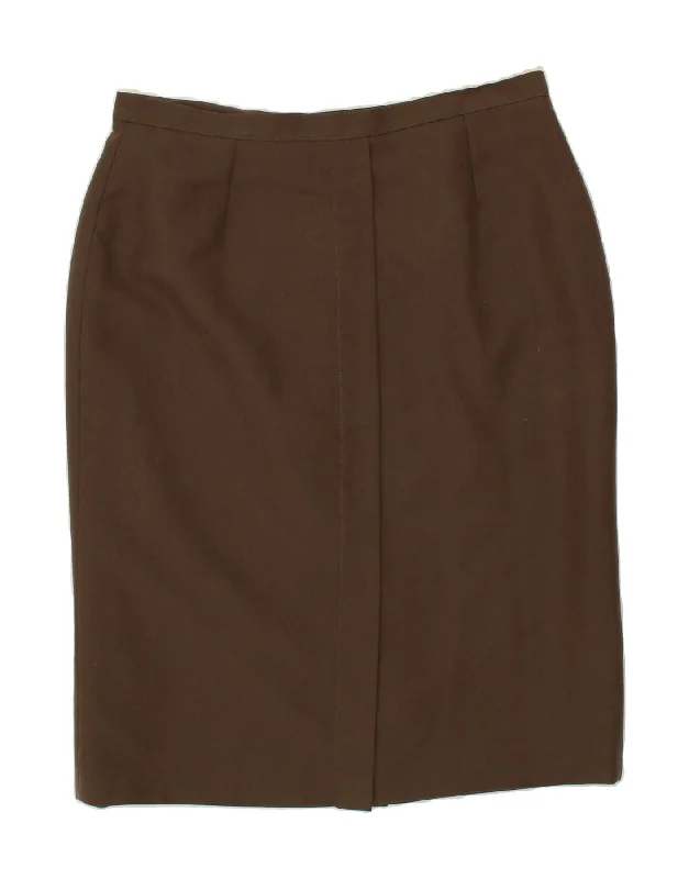 DORENE Womens Pencil Skirt UK 20 2XL W38  Brown Polyester lace skirt intricate