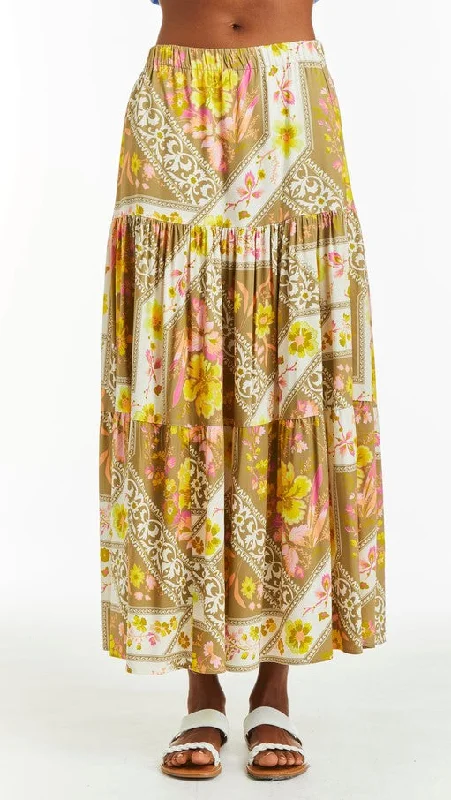 Drew Charlotte Skirt - Beige chiffon skirt airy