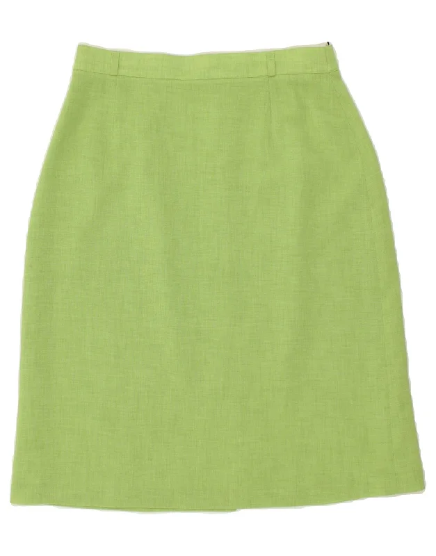 GERRY WEBER Womens A-Line Skirt UK 12 Medium W28 Green Polyester leather skirt sleek