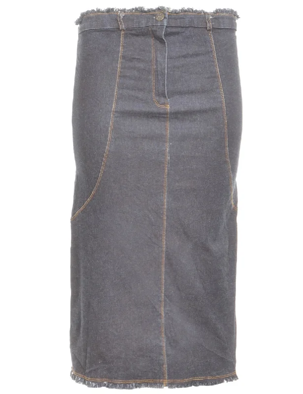 Indigo Denim Skirt - M breathable skirt fabric