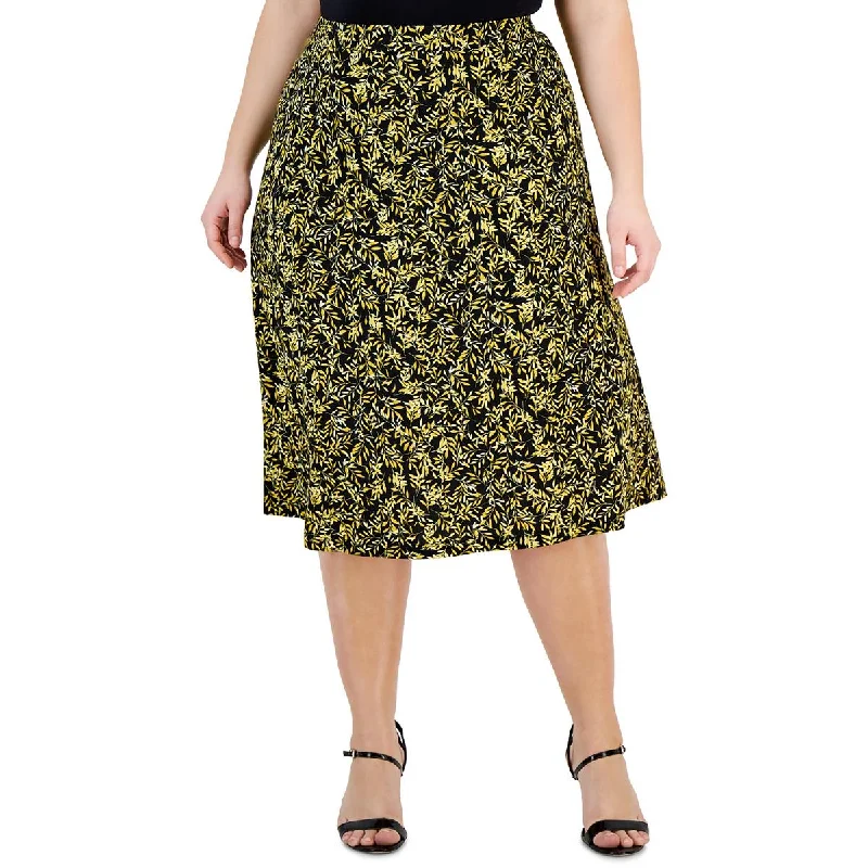 Kasper Womens Plus Printed  Midi Skirt maxi skirt elegant