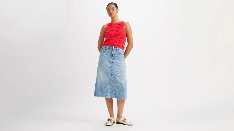 Levi's® Women's High-Rise A-Line Deconstructed Skirt elastic waist skirt