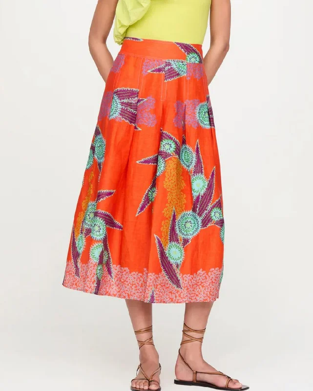 Marie Oliver Frankie Skirt - Plumeria chiffon skirt flowing
