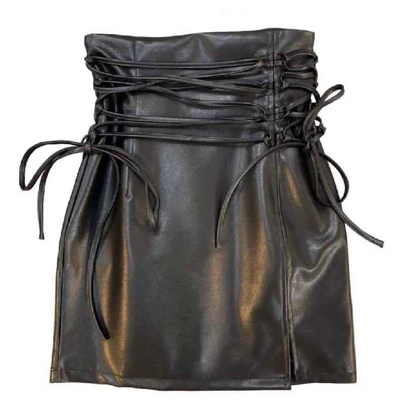 MARTHA FAUX LEATHER SKIRT lightweight skirt design