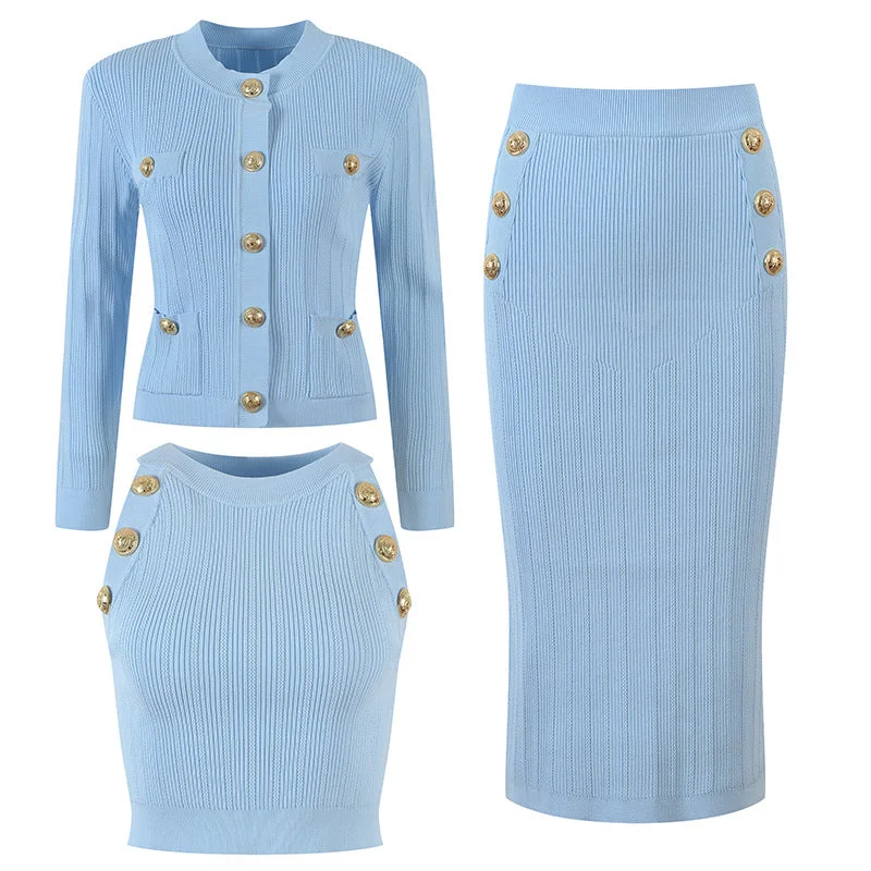 Midi skirt three-piece set lace skirt elegant