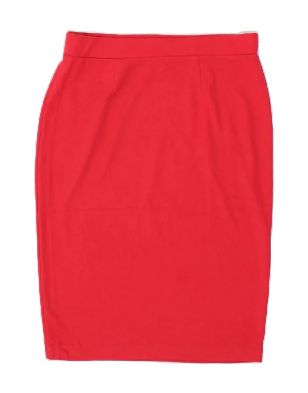 MOSSIMO Womens Pencil Skirt Small W28 Red Polyester linen skirt light
