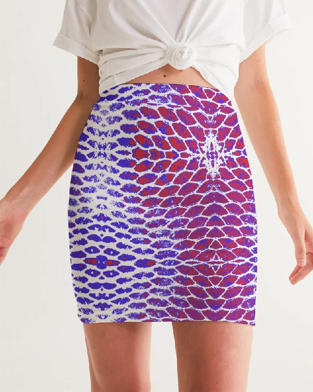 Patriotic Scales Women's Mini Skirt leather skirt bold