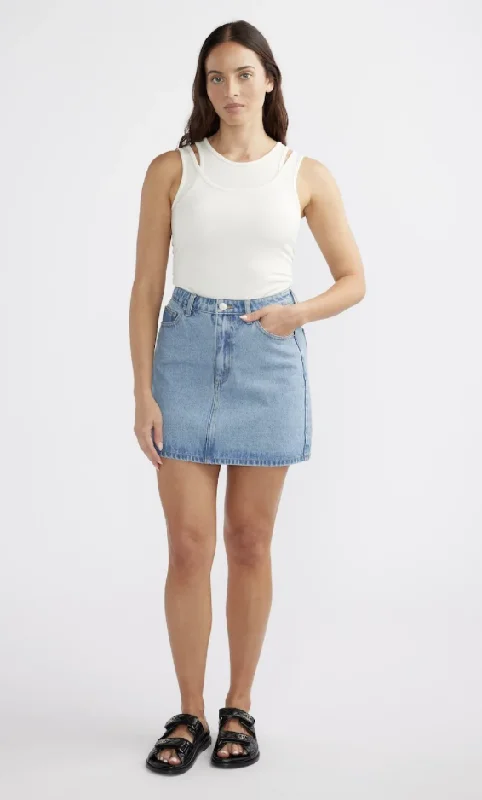 Reece Denim Mini Skirt cashmere skirt fine