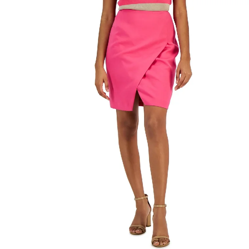 Tahari Womens Faux Wrap Zipper Pencil Skirt velvet skirt rich