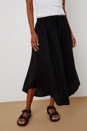 Velvet Nemy Skirt - Black a-line skirt cut