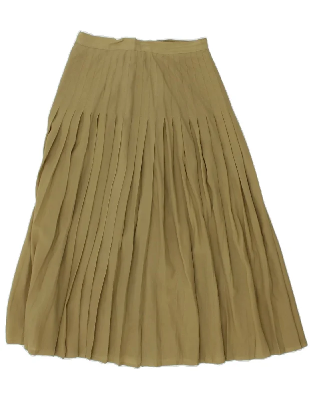 VINTAGE Womens Knife Pleated Skirt W26 Small  Khaki denim skirt fashionable