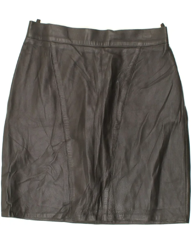 VINTAGE Womens Leather Skirt W27 Small  Black summer skirt style