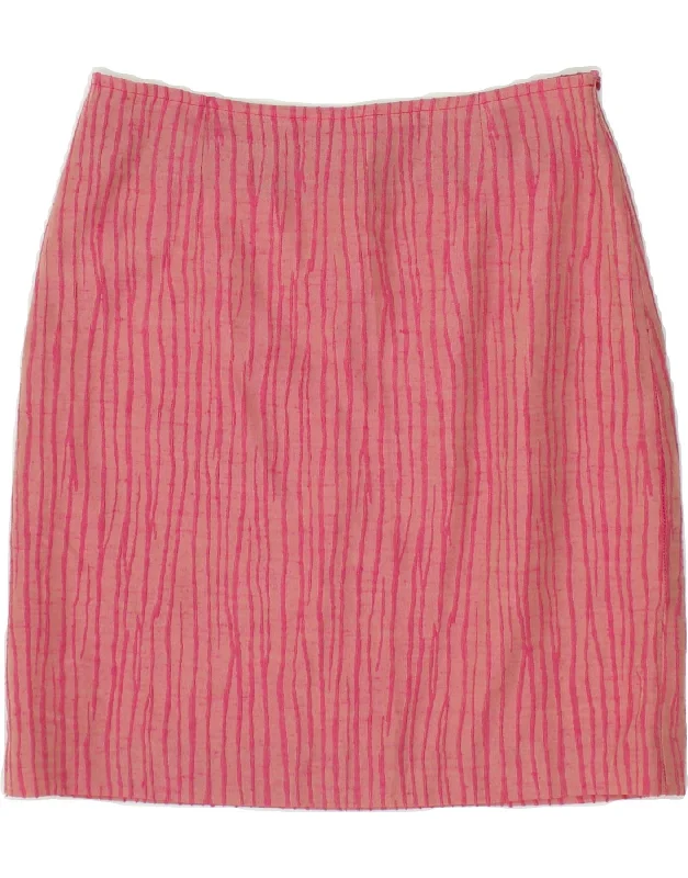 VINTAGE Womens Pencil Skirt W30 Medium  Pink Striped leather skirt durable