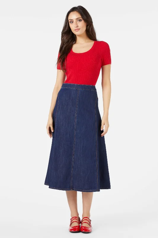 Becca Midi Skirt denim skirt fashionable